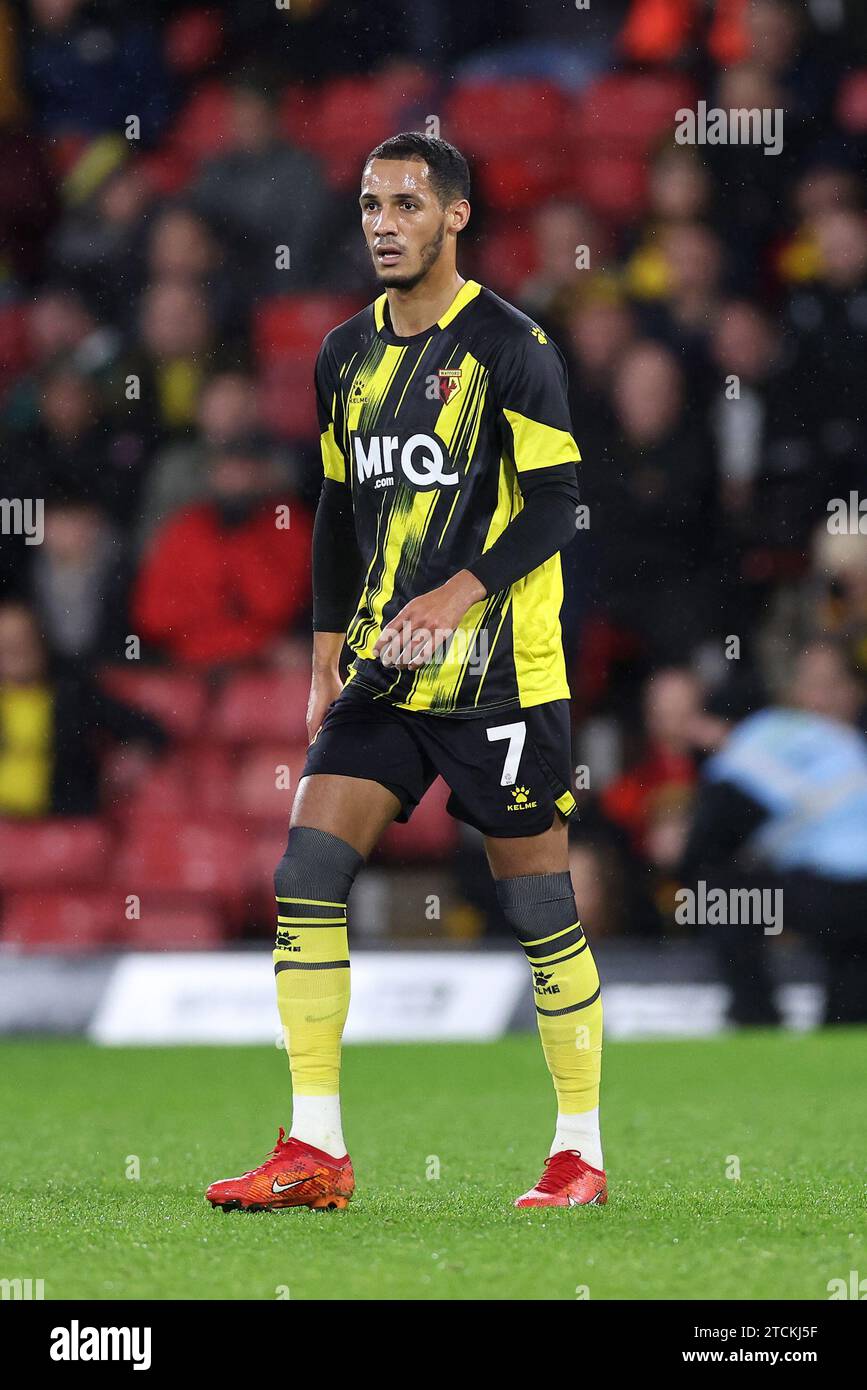 Watford, Royaume-Uni. 12 décembre 2023. Tom Ince de Watford pendant le match du championnat Sky Bet à Vicarage Road, Watford. Le crédit photo devrait se lire : David Klein/Sportimage crédit : Sportimage Ltd/Alamy Live News Banque D'Images