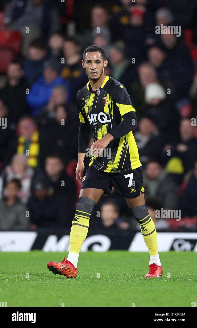 Watford, Royaume-Uni. 12 décembre 2023. Tom Ince de Watford pendant le match du championnat Sky Bet à Vicarage Road, Watford. Le crédit photo devrait se lire : David Klein/Sportimage crédit : Sportimage Ltd/Alamy Live News Banque D'Images