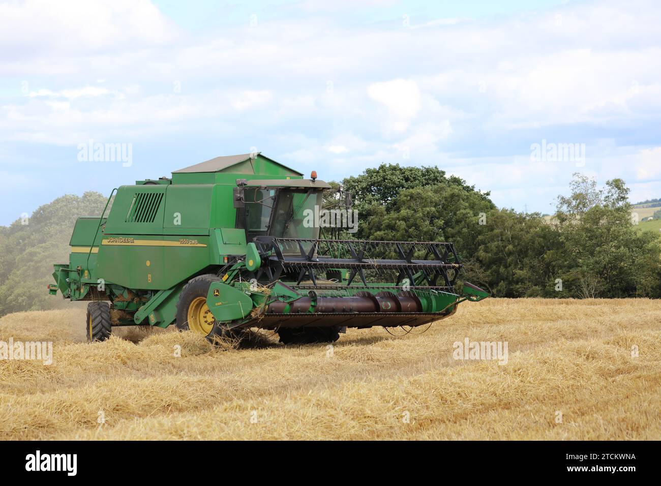 John Deer combine au travail Banque D'Images