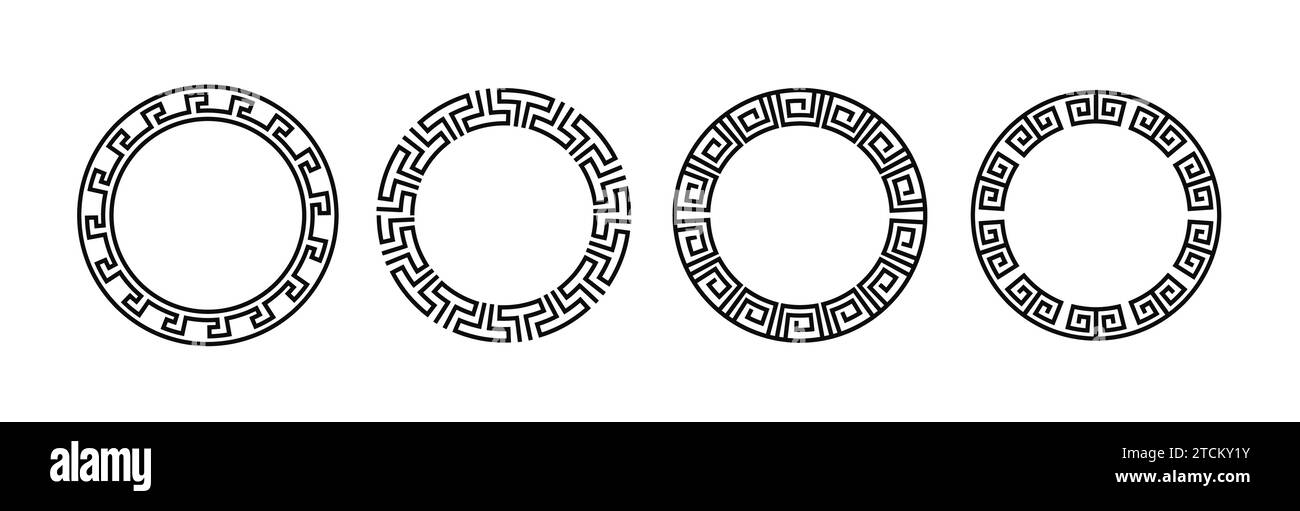 Conception vectorielle de cadre de cercle grec. Cercle bordant rome Illustration de Vecteur
