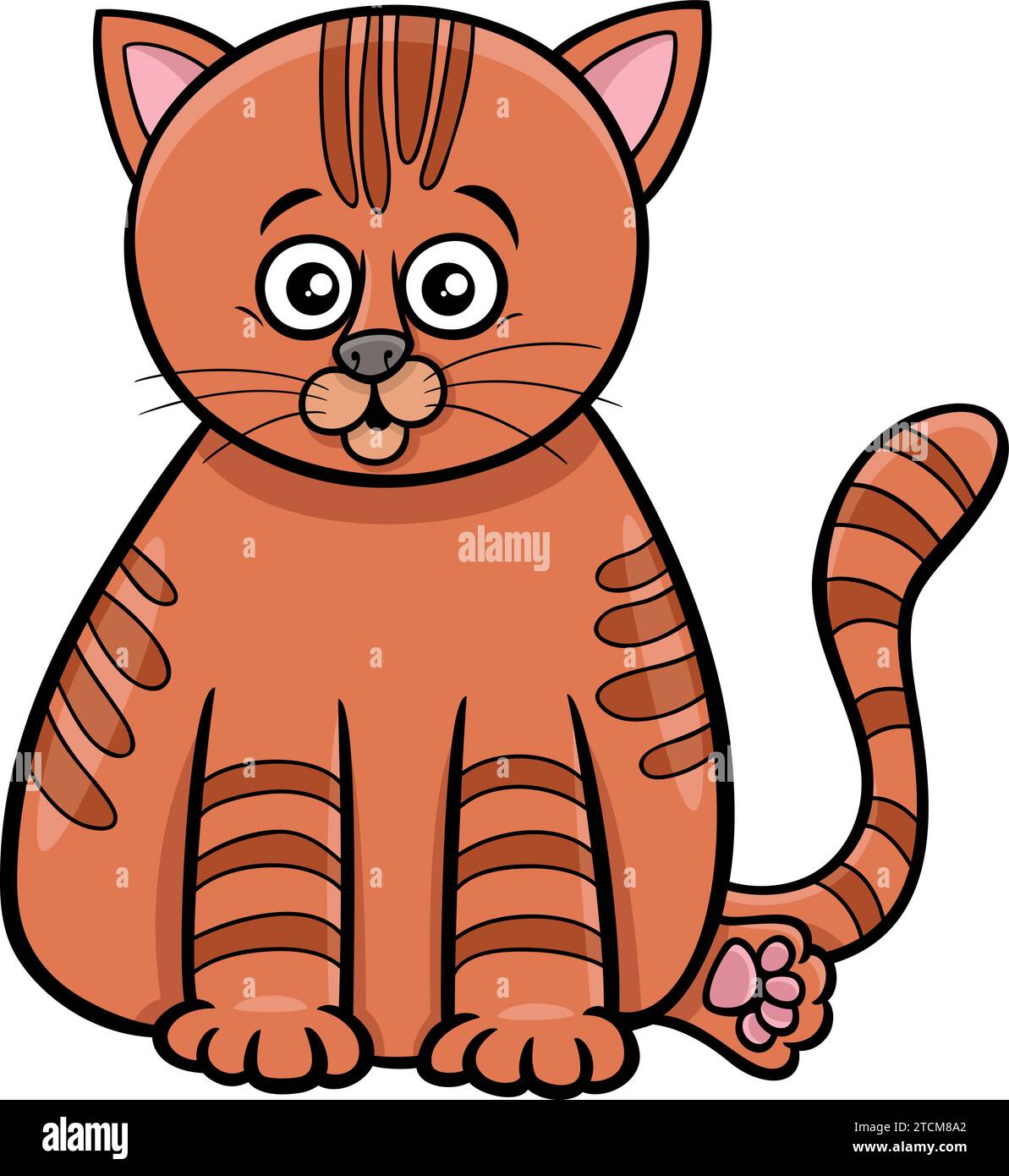 Illustration de dessin animé de caractère amusant tabby kitten Illustration de Vecteur