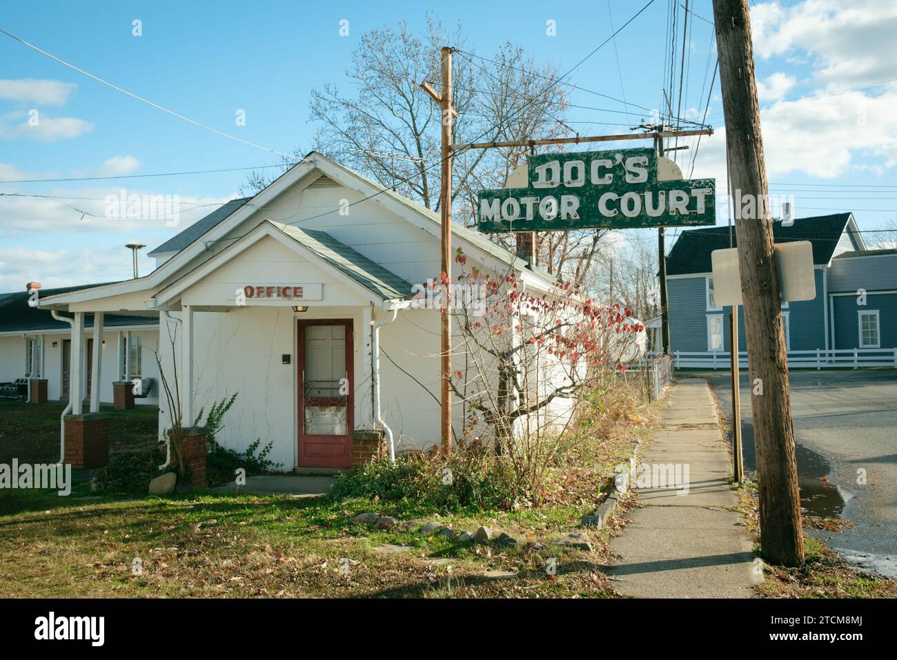 Docs Motor court signe de motel vintage à Colonial Beach, Virginie Banque D'Images