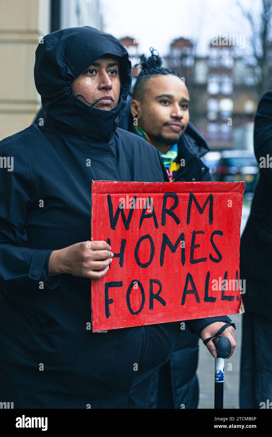 Manifestation des locataires au sujet des maisons chaudes pour tous à Londres, Royaume-Uni Banque D'Images