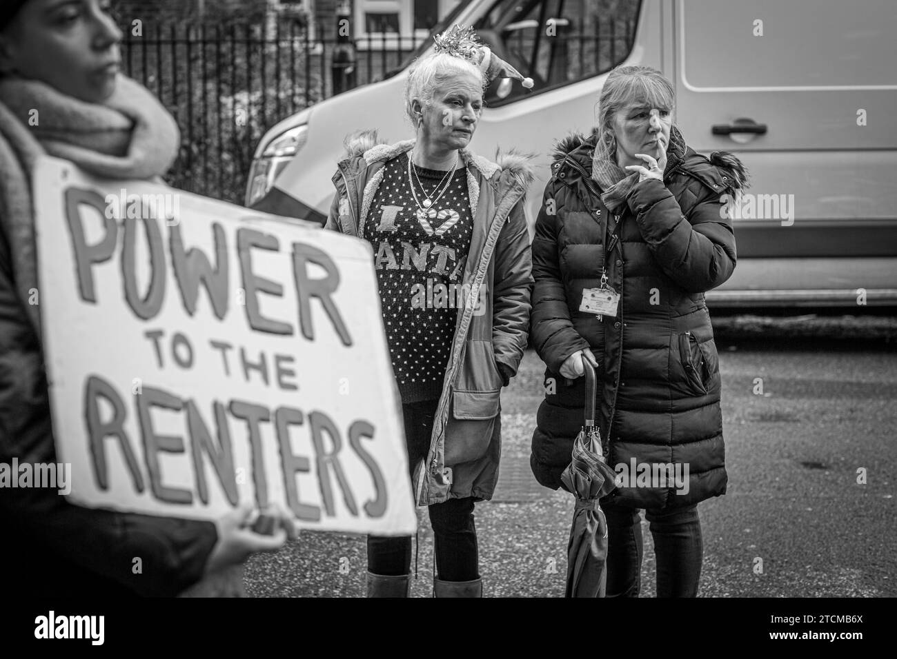 Protestez contre le pouvoir aux locataires à Londres, Royaume-Uni. Banque D'Images