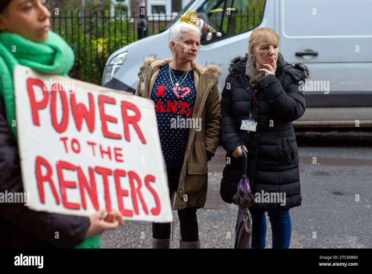 Protestez contre le pouvoir aux locataires à Londres, Royaume-Uni. Banque D'Images