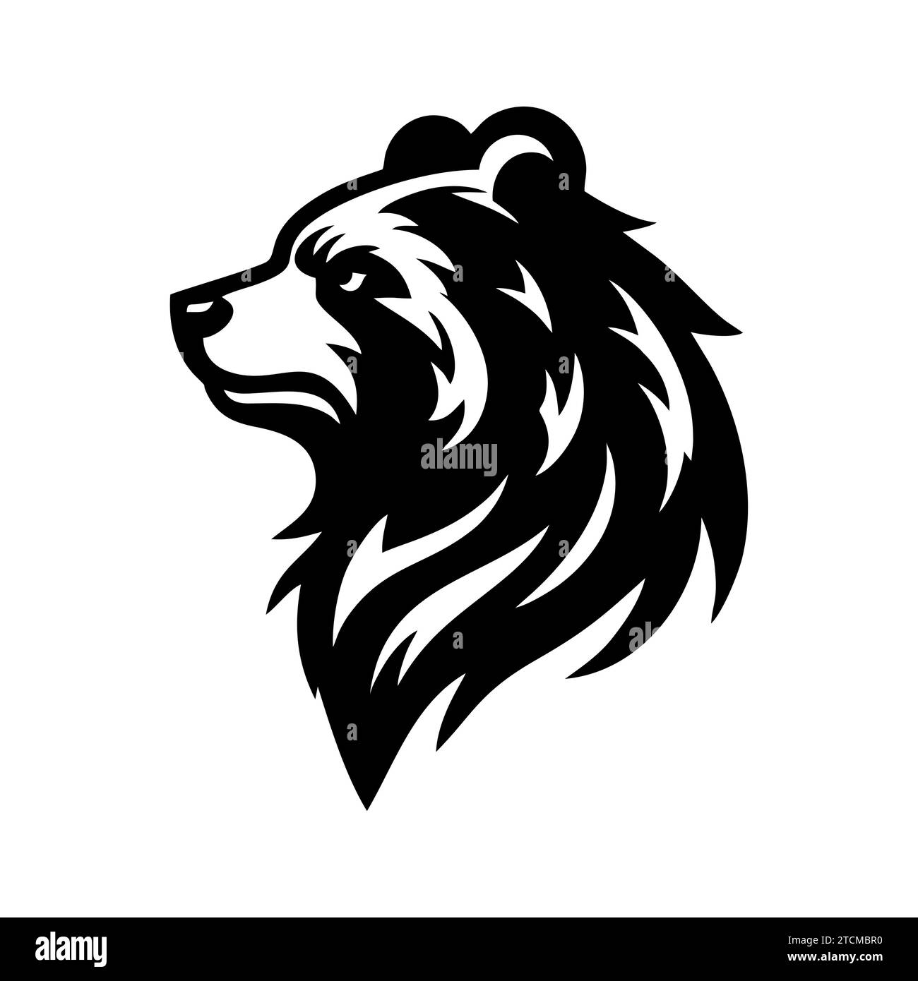 Croquis tête d'ours dessiné à la main. Les animaux sauvages portent icône isolée sur fond blanc. Illustration vectorielle Illustration de Vecteur