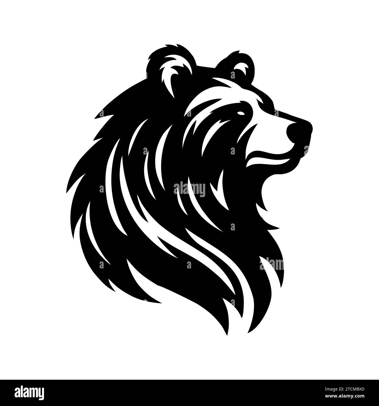 Croquis tête d'ours dessiné à la main. Les animaux sauvages portent icône isolée sur fond blanc. Illustration vectorielle Illustration de Vecteur