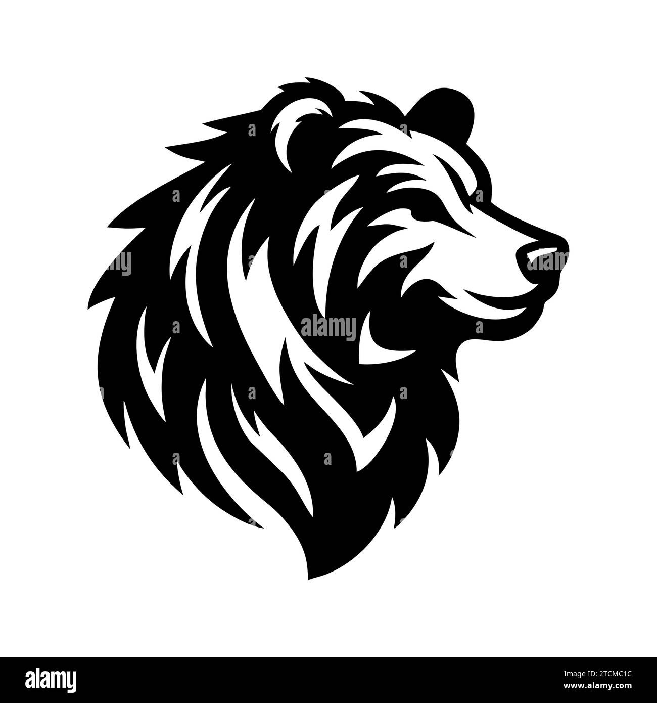 Croquis tête d'ours dessiné à la main. Les animaux sauvages portent icône isolée sur fond blanc. Illustration vectorielle Illustration de Vecteur