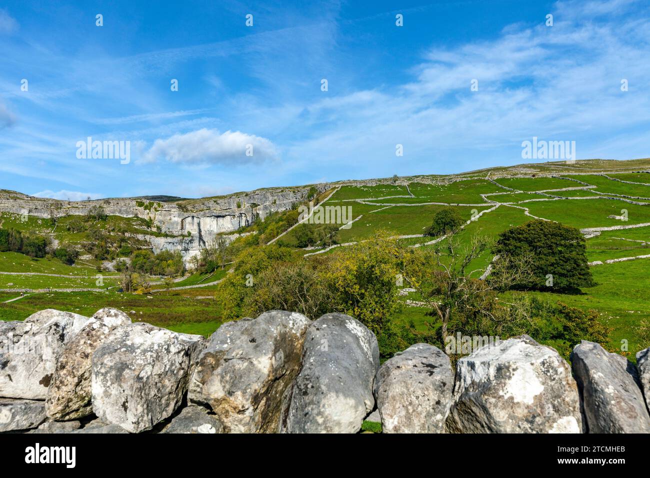 Paysages du Yorkshire près de Malham Cove, parc national des Yorkshire Dales Banque D'Images