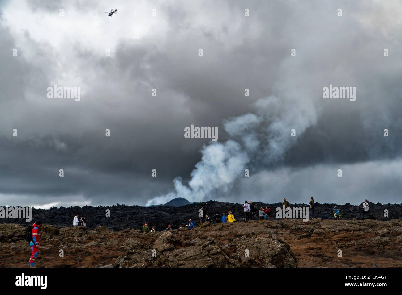 Litli-Hrutur Vulkanausbruch im Sueden Islands Banque D'Images