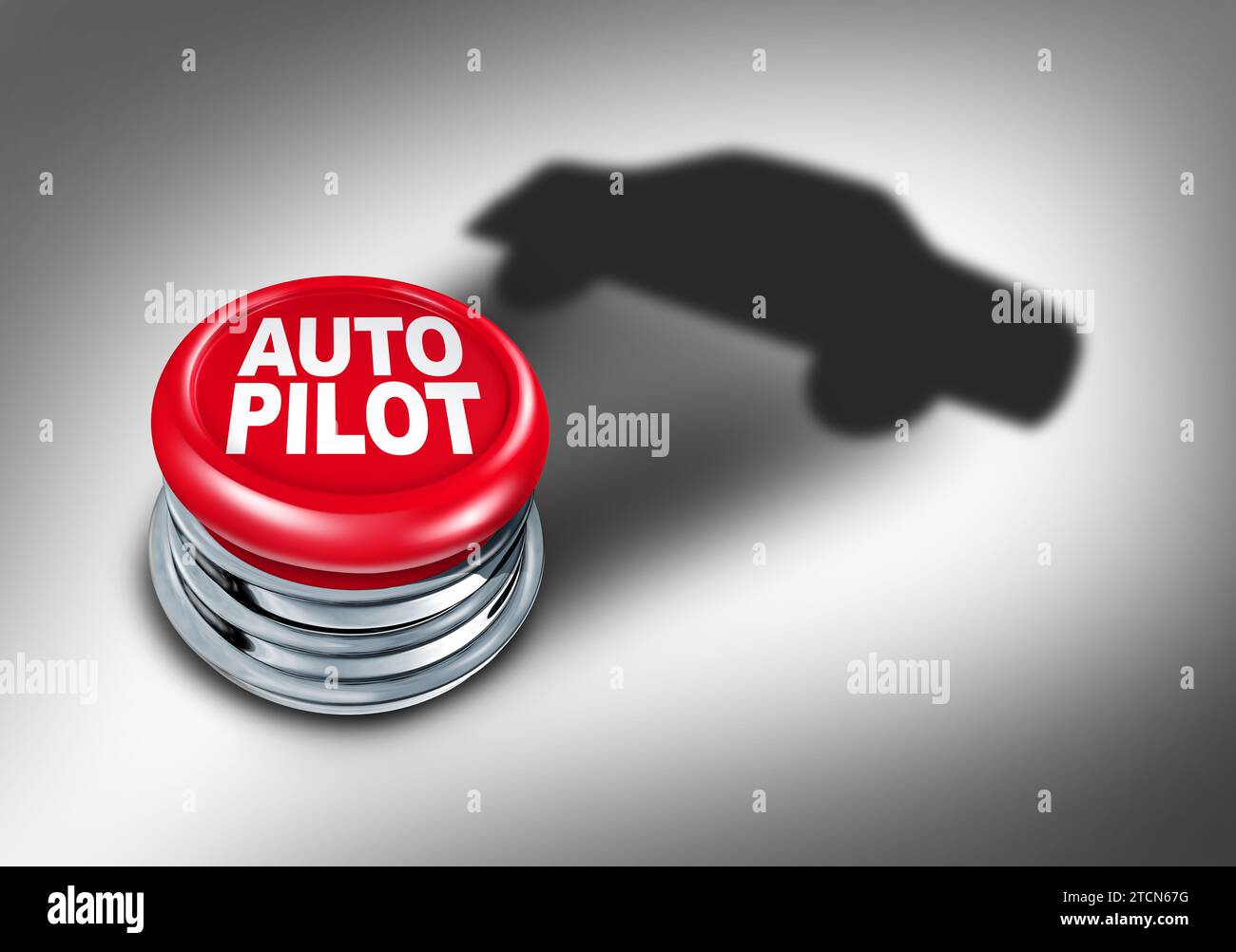 Pilote automatique et Auto Pilot technologie de conduite de voiture sans conducteur et IA auto-conduite en tant que transport technologique de véhicule autonome comme questions de sécurité et de risque Banque D'Images