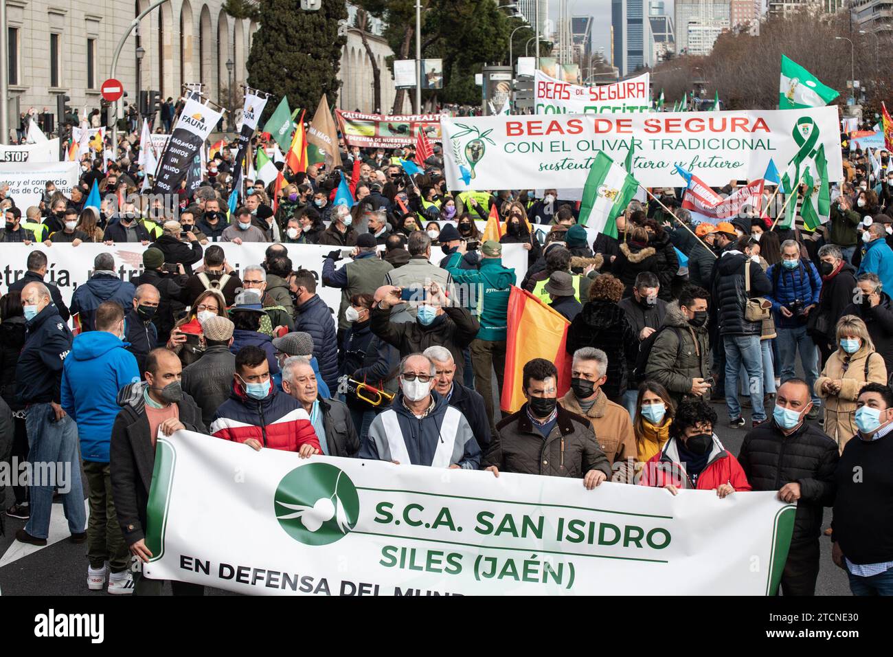 Madrid, 01/23/2022. Démonstration des agriculteurs. Photo : Isabel Permuy. Archdc. Crédit : Album / Archivo ABC / Isabel B. Permuy Banque D'Images