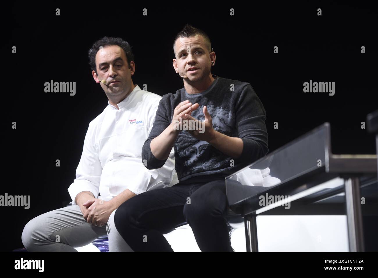 Madrid, 01/13/2020. Madrid Fusion 2020. Intelligence artificielle et cuisine. Dabiz Muñoz, Fernando Sáenz, Juan Carlos Martínez et Carolina Martín. Photo : Maya Balanya. ARCHDC. Crédit : Album / Archivo ABC / Maya Balanya Banque D'Images