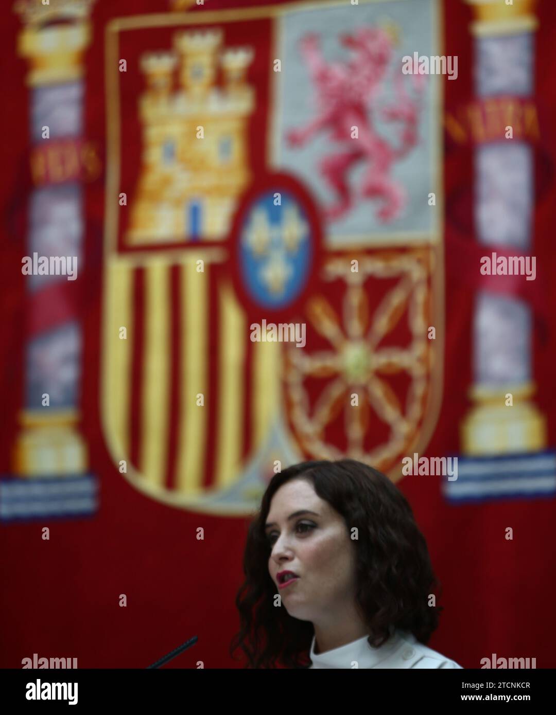Madrid, 08/25/2020. La présidente de la Communauté de Madrid, Isabel Díaz Ayuso, accompagnée des ministres de la Santé et de l’Education et de la Jeunesse, Enrique Ruiz Escudero et Enrique Ossorio, respectivement, présente le plan du gouvernement régional pour le retour dans les salles de classe à la lumière de la situation due au Covid-19 et pour l'année scolaire 2020/21. Photo : Jaime García. ARCHDC. Crédit : Album / Archivo ABC / Jaime García Banque D'Images