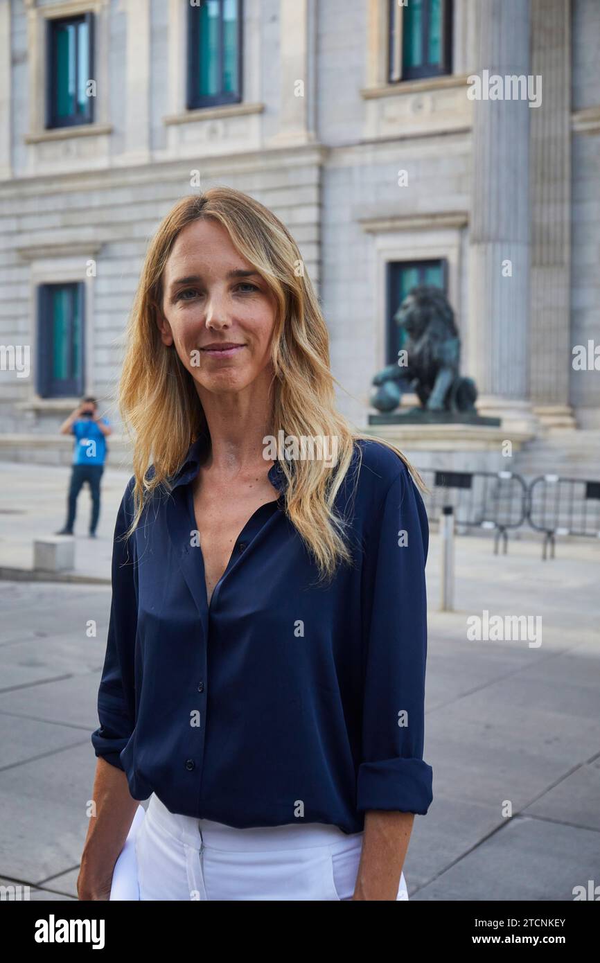 Madrid, 08/17/2020. Cayetana Álvarez de Toledo appelle la presse pour expliquer son licenciement du PP devant le Congrès des députés. Photo : Guillermo Navarro. ARCHDC. Crédit : Album / Archivo ABC / Guillermo Navarro Banque D'Images