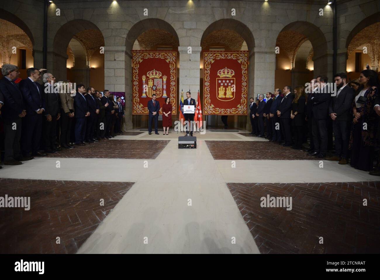 Madrid, 01/25/2020. Juan Guaidó visite la Communauté de Madrid et reçoit des citoyens vénézuéliens. Photo : Maya Balanya. ARCHDC. Crédit : Album / Archivo ABC / Maya Balanya Banque D'Images