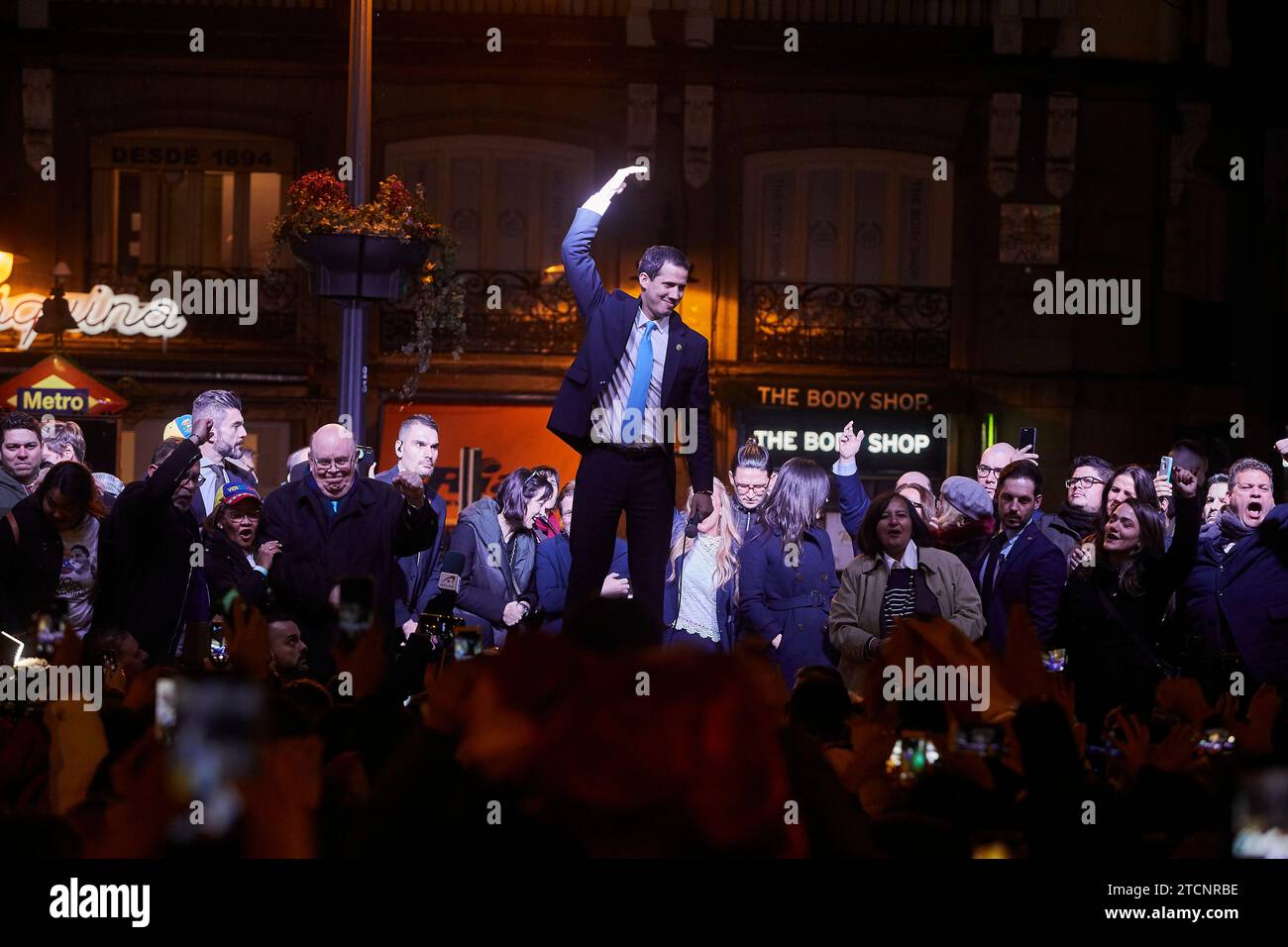 Madrid, 01/25/2020. Rencontre de Juan Guaidó, président en charge du Venezuela, lors de sa visite à Madrid. Photo : Guillermo Navarro. ARCHDC. Crédit : Album / Archivo ABC / Guillermo Navarro Banque D'Images