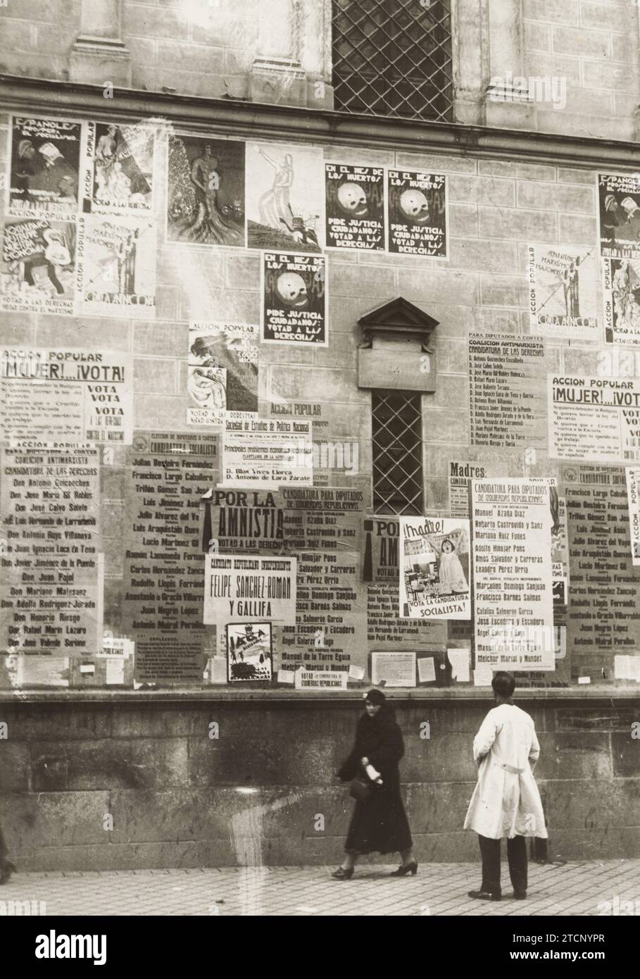 1933. Propagande lors des élections de 1933 pendant la deuxième République espagnole. Crédit : Album / Archivo ABC Banque D'Images