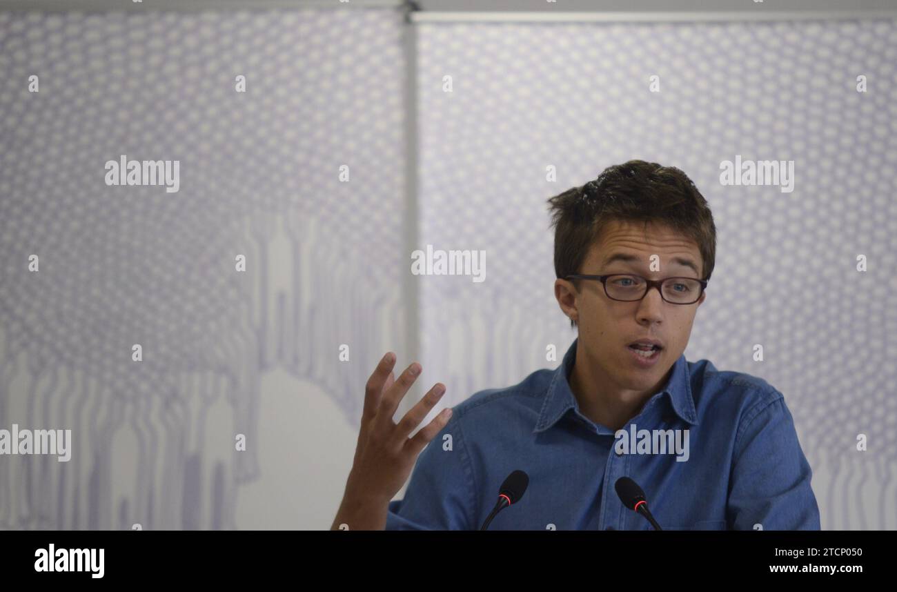 Madrid, 08/21/2015. Conférence de presse de Iñigo Errejón. Photo : Maya Balanya Archdc. Crédit : Album / Archivo ABC / Maya Balanya Banque D'Images