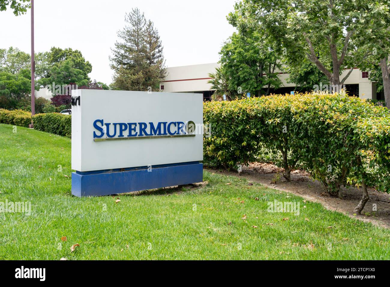 Supermicro signe au siège social de San Jose, Californie, États-Unis Banque D'Images