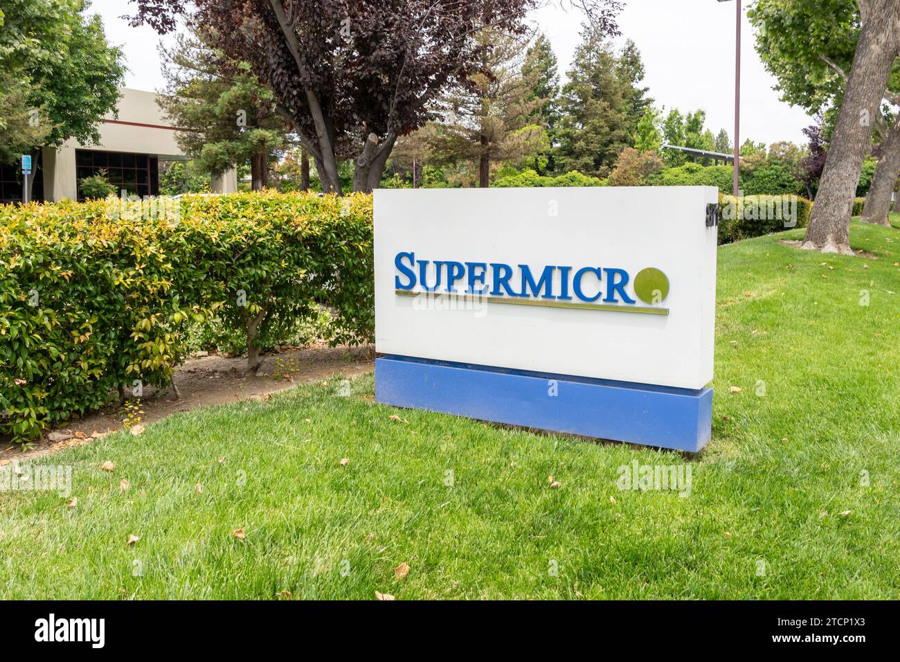 Supermicro signe au siège social de San Jose, Californie, États-Unis Banque D'Images