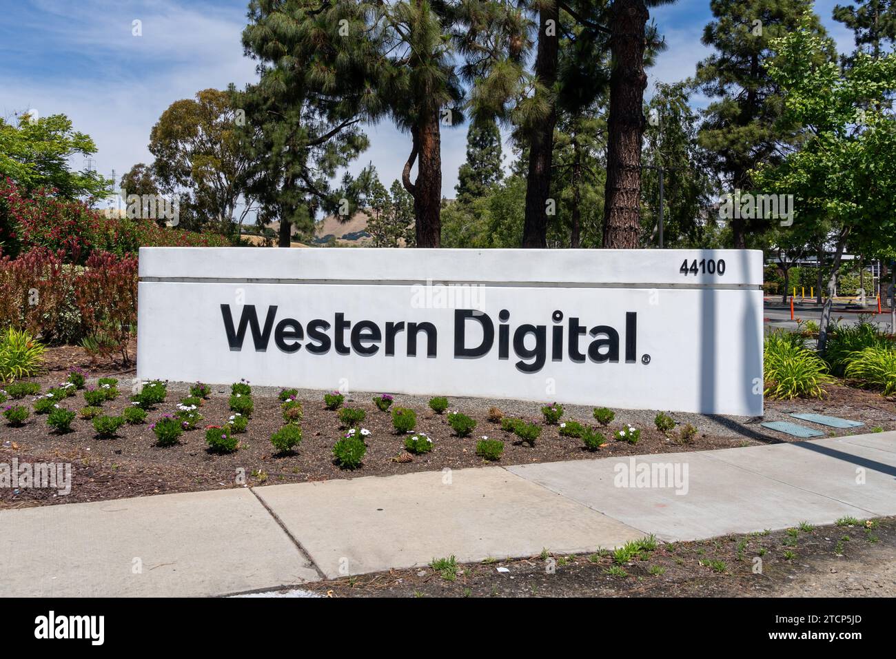 Signe au sol Western Digital à San Jose, Californie, États-Unis Banque D'Images