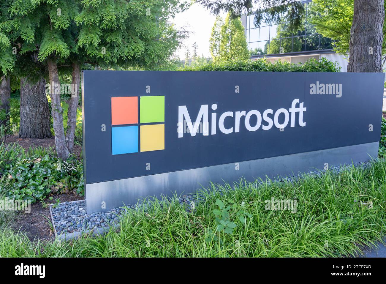 Microsoft Ground Sign à son siège social à Redmond, Washington, États-Unis Banque D'Images