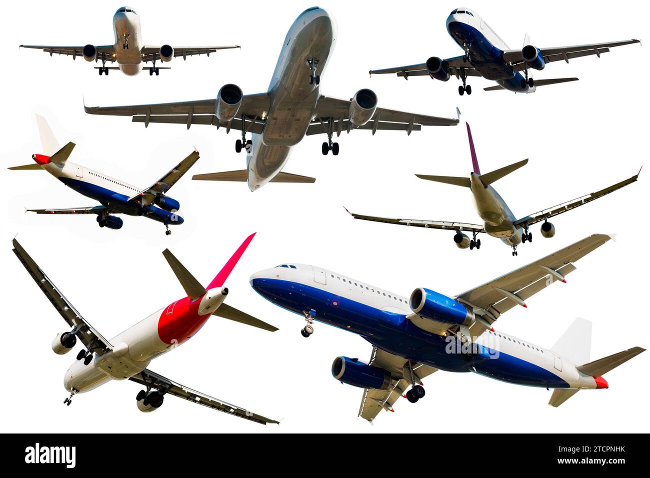 Beaucoup d'avions différents sur un fond blanc propre Banque D'Images Beaucoup d'avions différents sur un fond blanc propre Banque D'Images