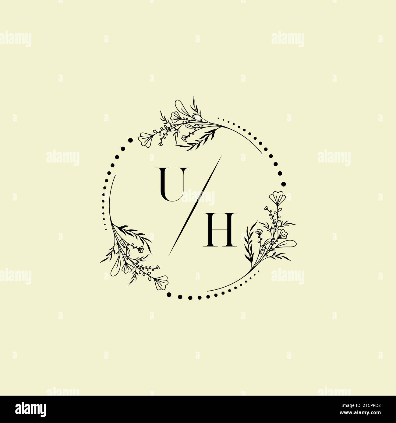 UH lettres initiales de logo de mariage dans la conception professionnelle de haute qualité qui imprimera bien sur tous les supports d'impression Illustration de Vecteur