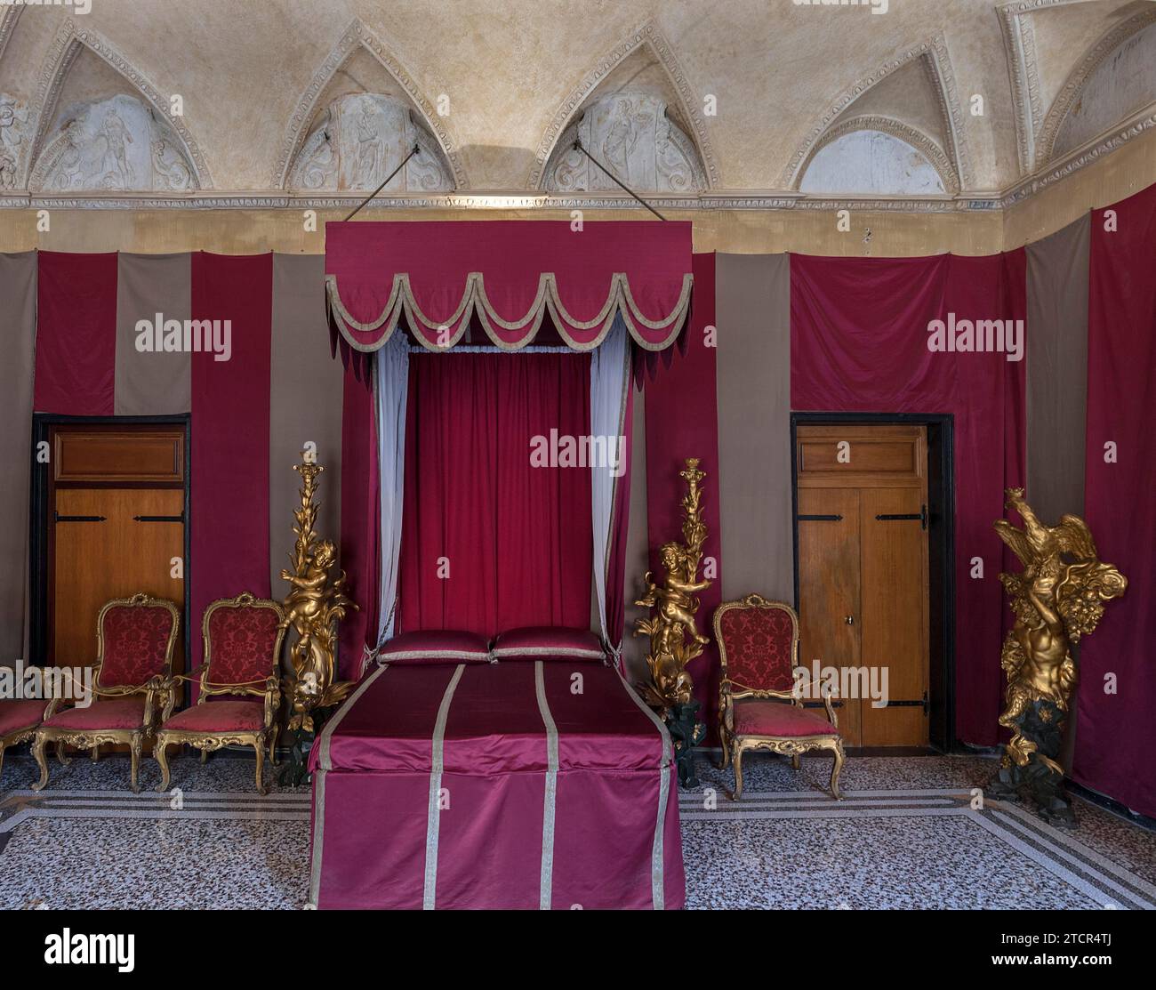 Chambre dans le Palazzo di Andrea Doria, Piazza dei principe, Gênes. Italie Banque D'Images