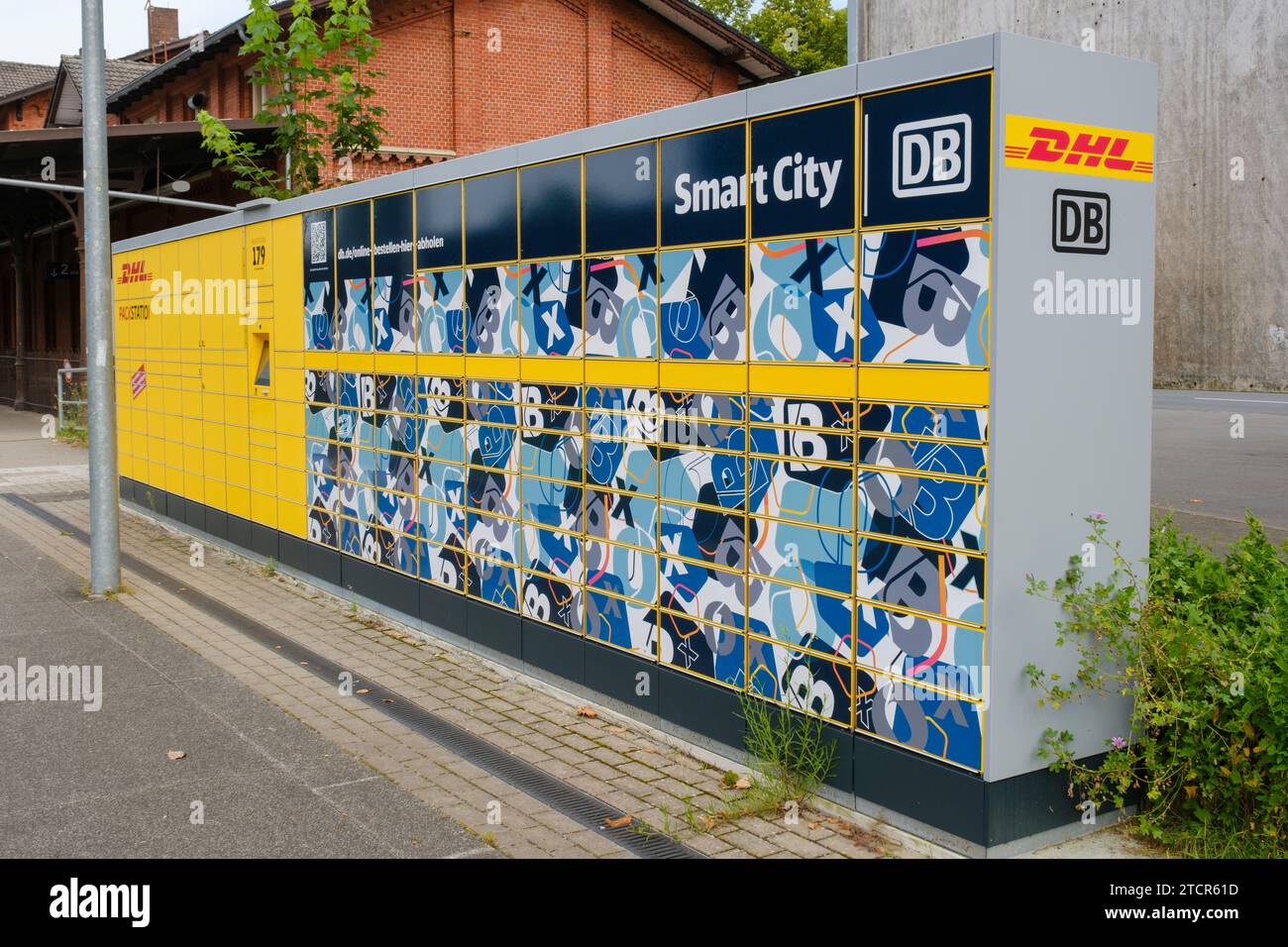 Station de colis DHL Banque D'Images