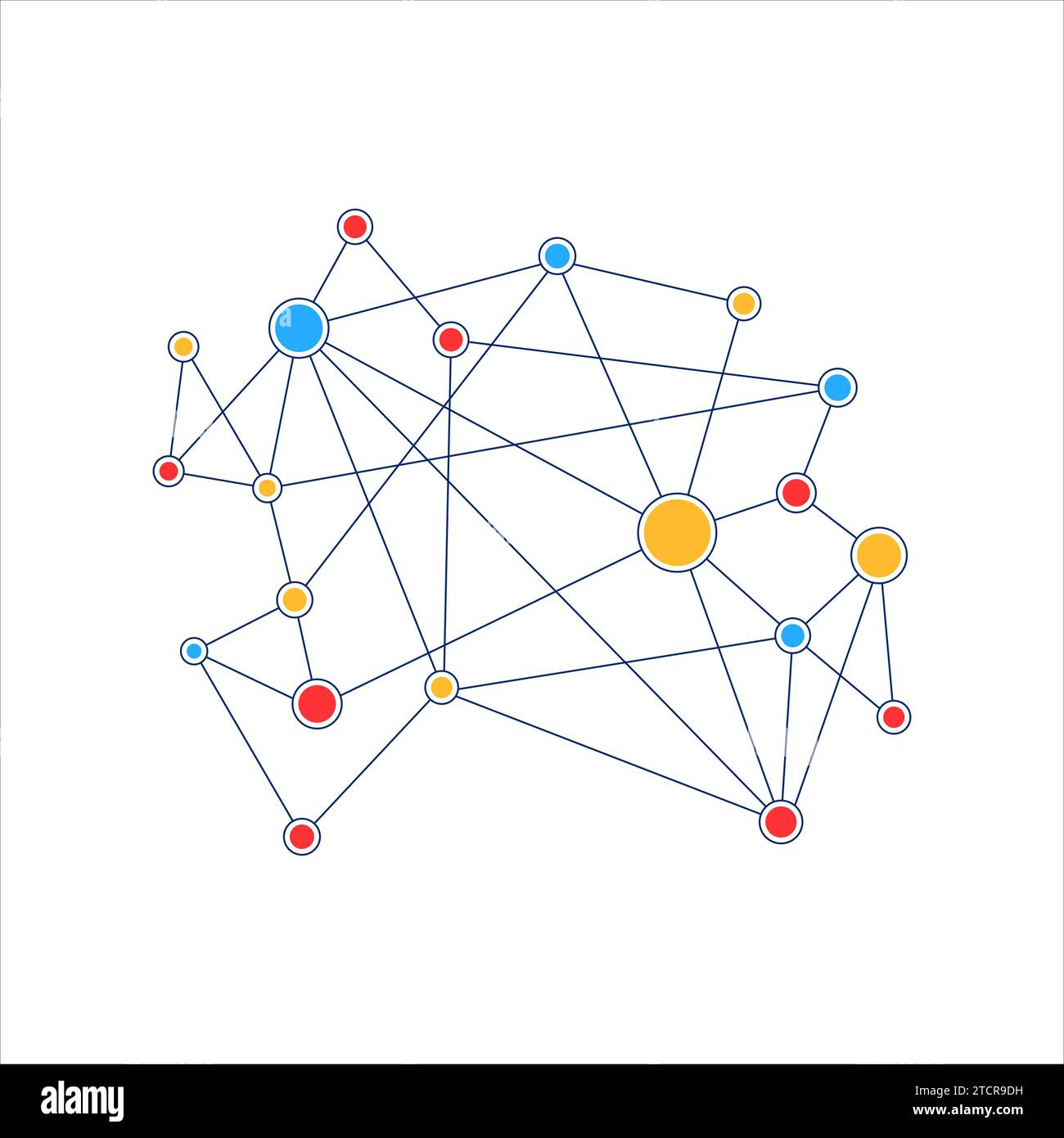 Illustration vectorielle de connexions de réseau social Hub sur fond blanc Illustration de Vecteur