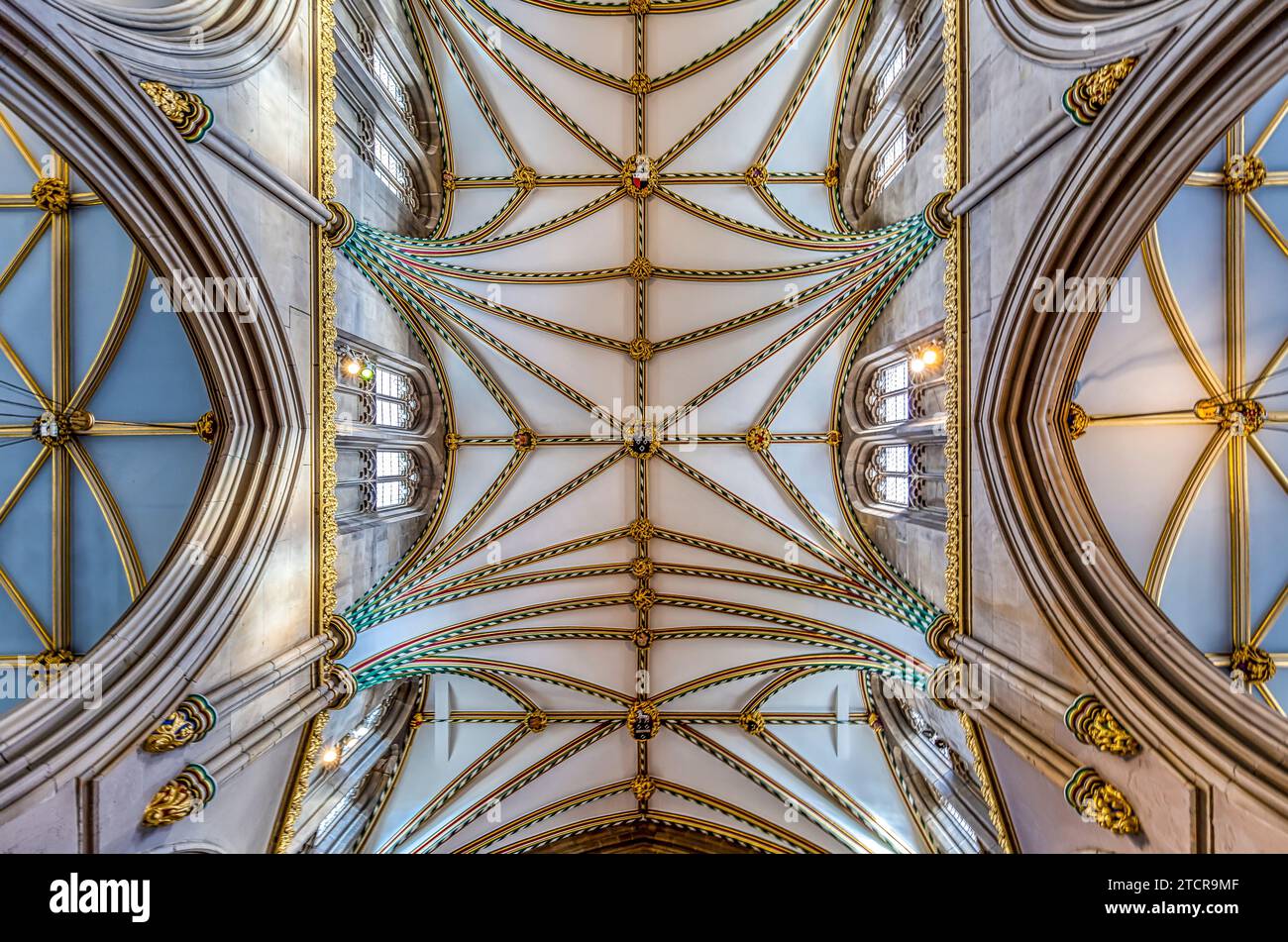 Plafond (nef) de la cathédrale de Blackburn, Lancashire Banque D'Images