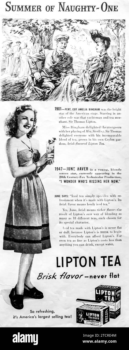 1947 annonce thé Lipton Banque D'Images