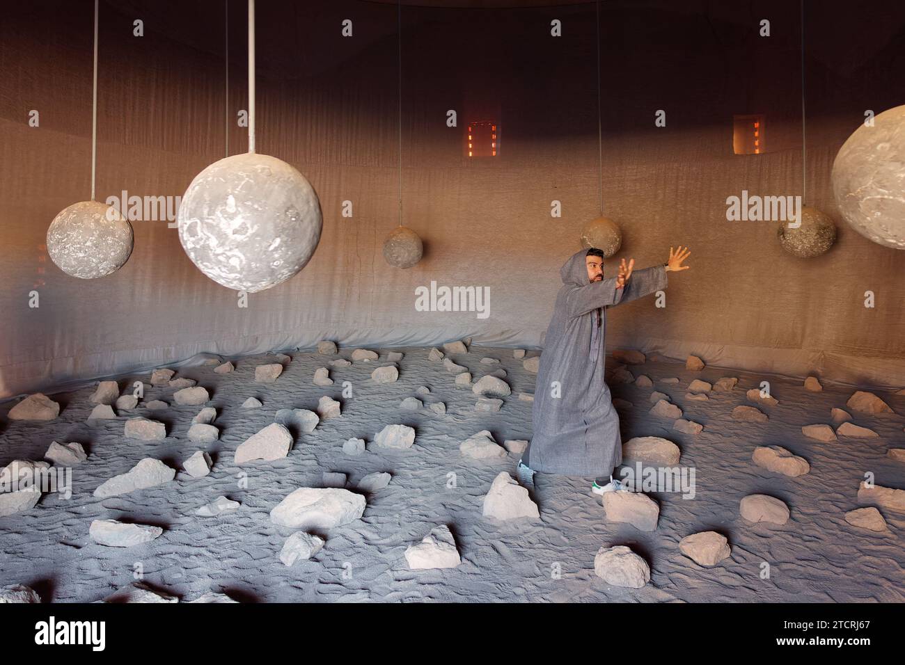 Atlas Studios, un célèbre studio de cinéma à Ouarzazate, dans les montagnes de l'Atlas, Maroc. 13 décembre 2023 Banque D'Images