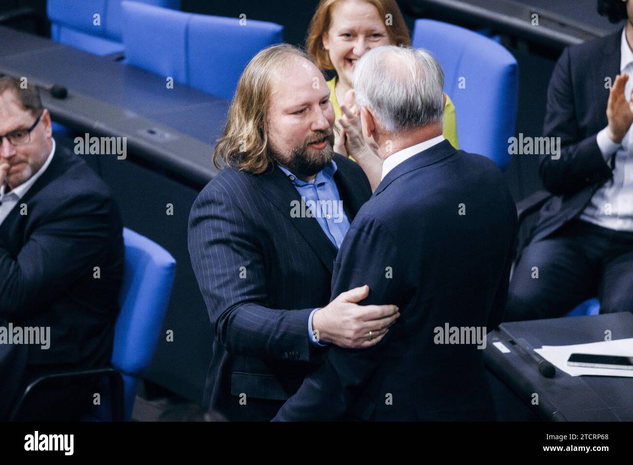 Juergen Trittin, Buendnis 90/Die Gruenen, aufgenommen im Rahmen seiner letzten Rede im Deutschen Bundestag à Berlin, 14.12.2023. Berlin Deutschland *** Juergen Trittin, Buendnis 90 Die Gruenen, enregistré lors de son dernier discours au Bundestag allemand à Berlin, 14 12 2023 Berlin Allemagne Copyright : xFelixxZahnx Banque D'Images