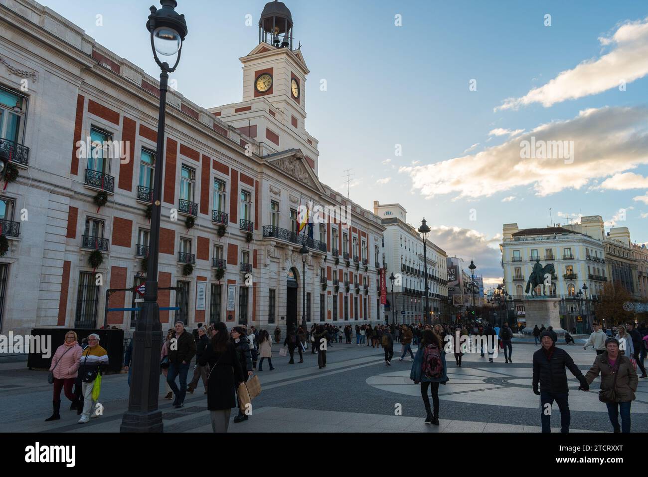 Place Puerta del sol pendant la période de Noël Banque D'Images