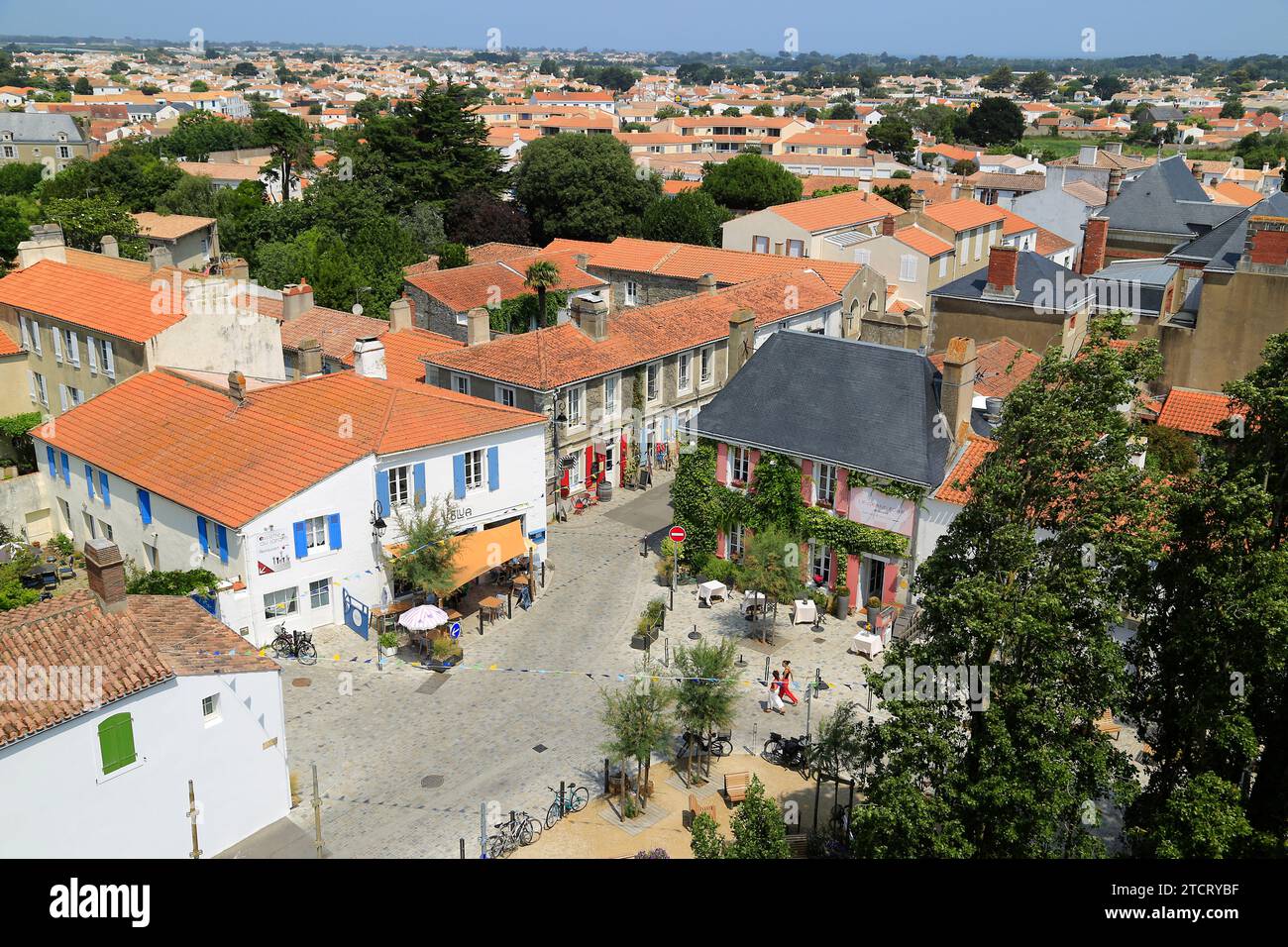 Vue aérienne de Noirmoutier, Vendée, France. Banque D'Images