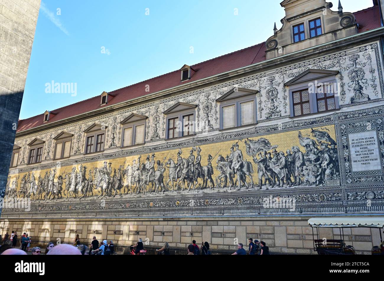 Fresque historique de la procession des princes à Dresde dans l'État libre de Saxe, Allemagne Banque D'Images