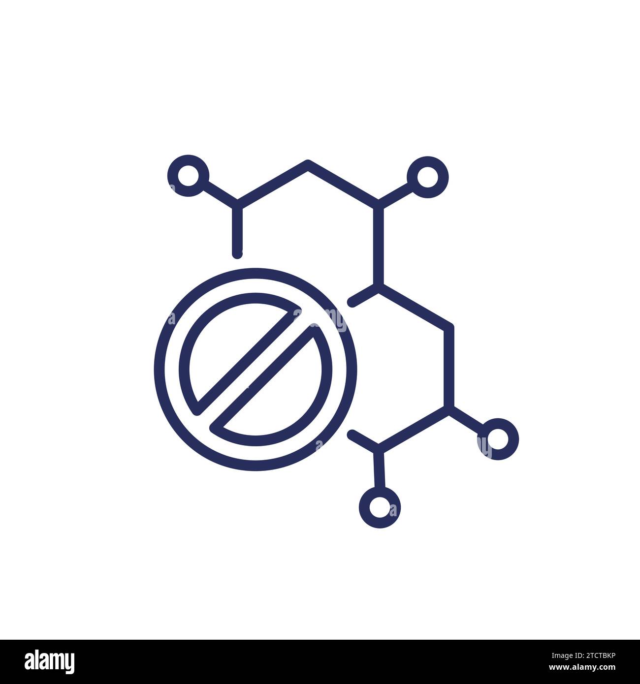 aucune icône de ligne d'hormones sur blanc Illustration de Vecteur