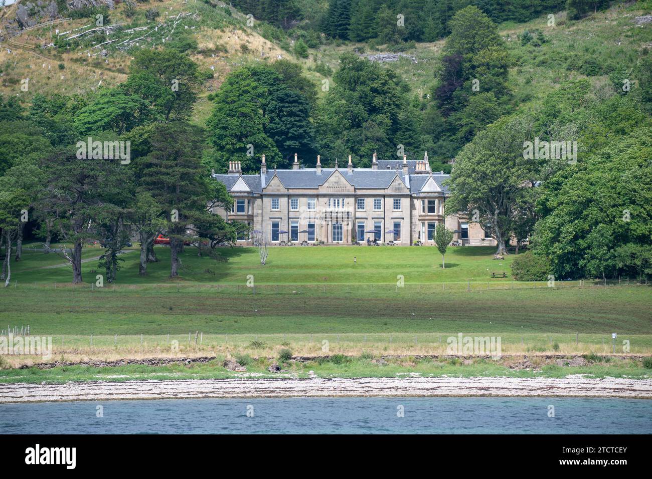 Maison de Raasay surplombant Churchton Bay sur l'île de Raasay, Highland, Écosse, Royaume-Uni Banque D'Images