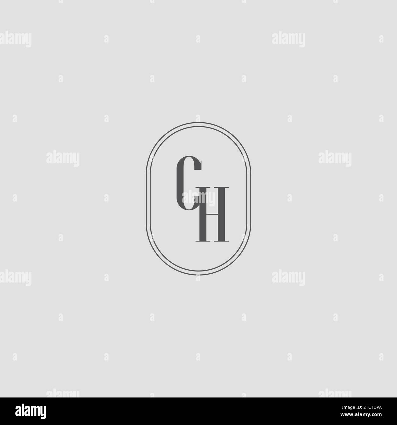 Graphique vectoriel de conception de logo de monogramme de mariage initial CH Illustration de Vecteur