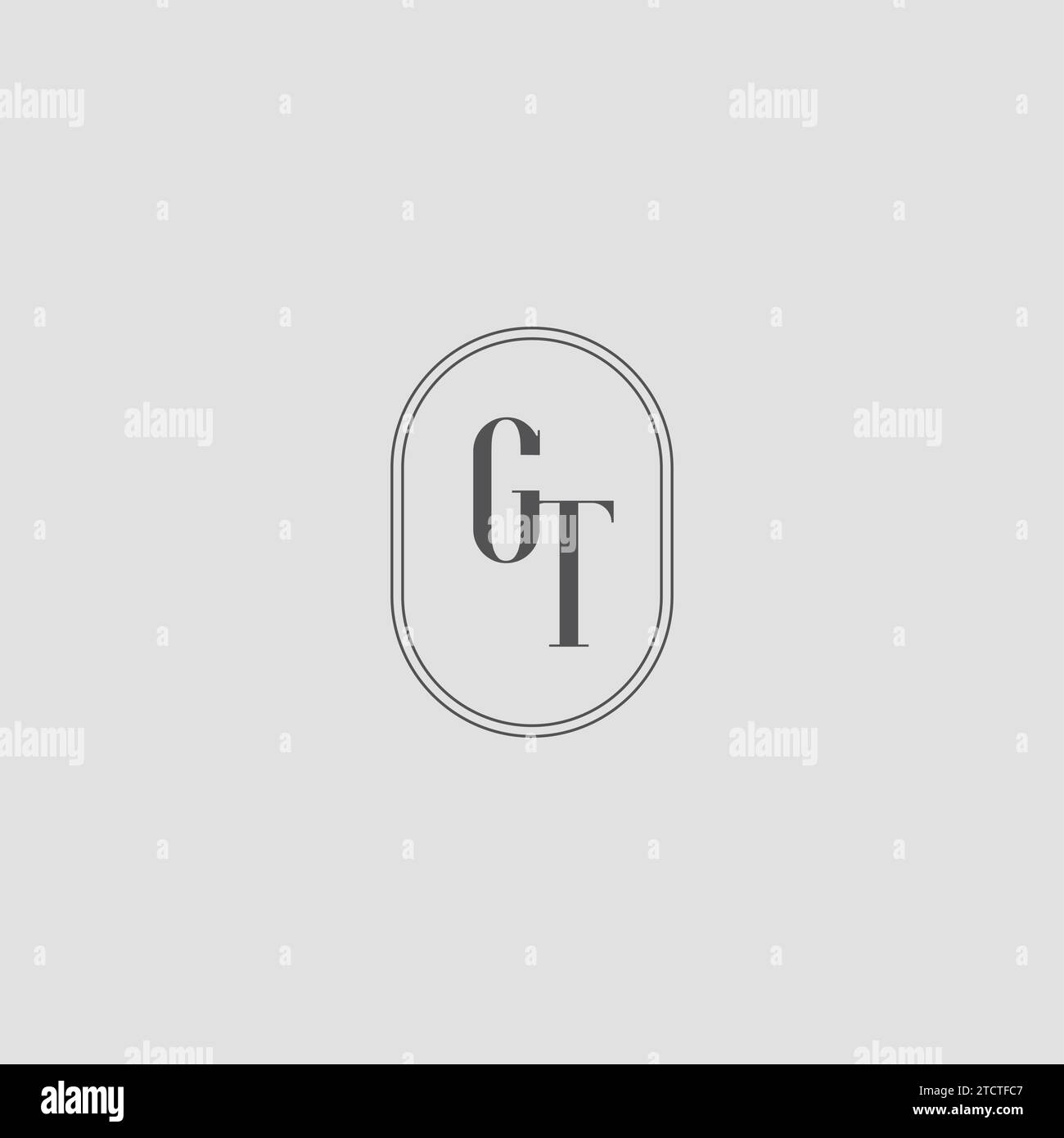 Graphique vectoriel de conception de logo de monogramme de mariage initial GT Illustration de Vecteur