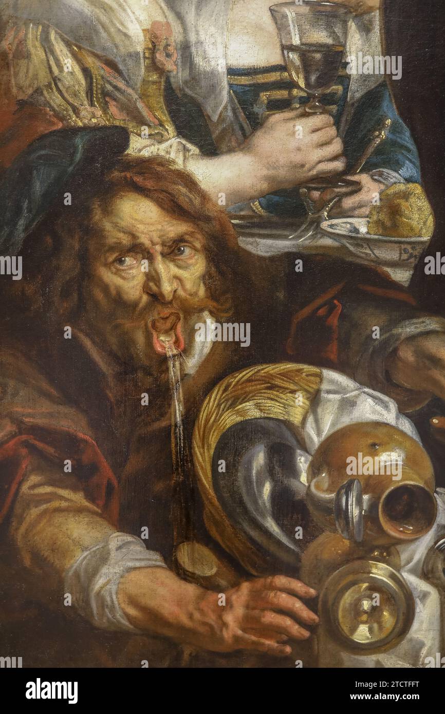 Musée royal des Beaux-Arts de Belgique, Musées royaux des Beaux-Arts de Belgique, Bruxelles, Bruxelles Jacob Jordaens, le roi boit, 1640, huile o Banque D'Images