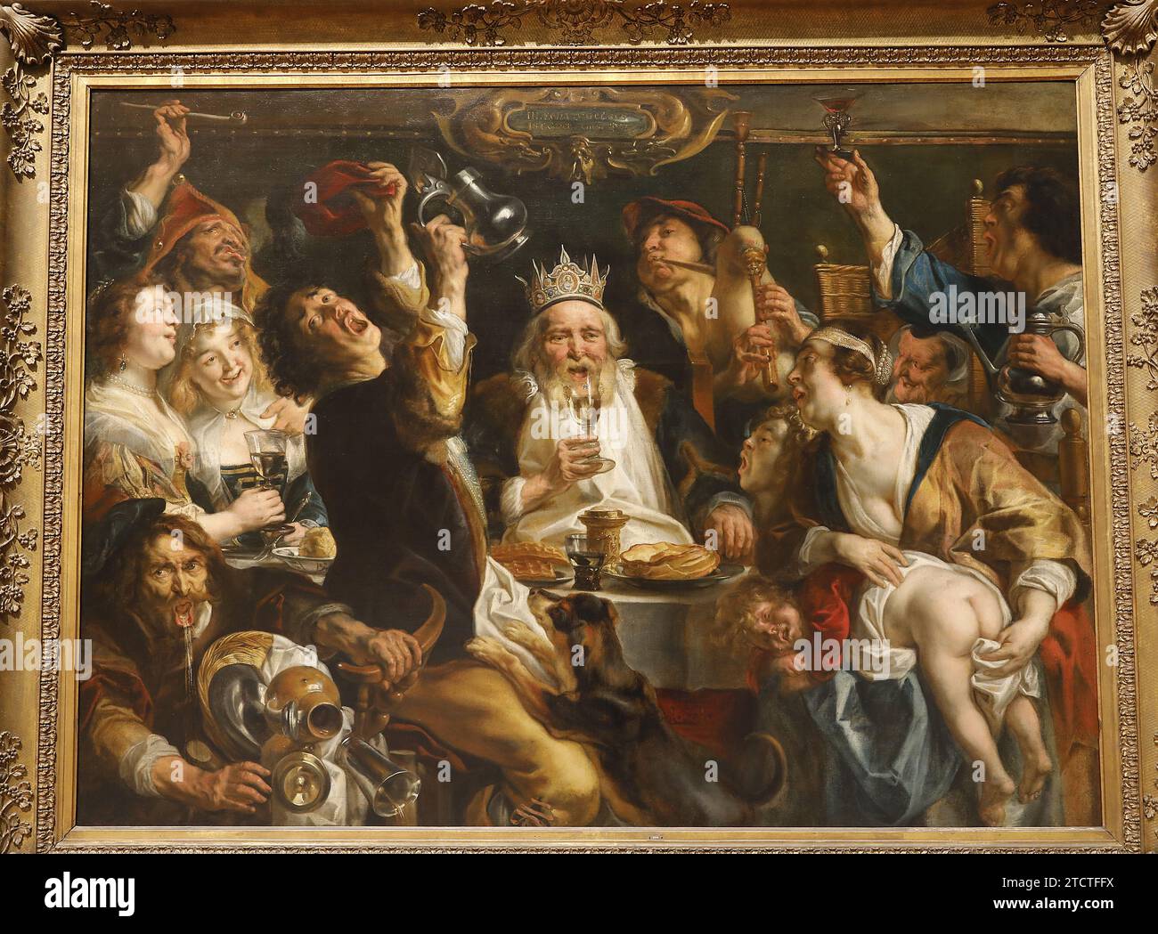 Musée royaux des Beaux-Arts de Belgique, Musées royaux des Beaux-Arts de Belgique, Bruxelles, Bruxelles Jacob Jordaens, le roi boit, 1640, huile sur Banque D'Images