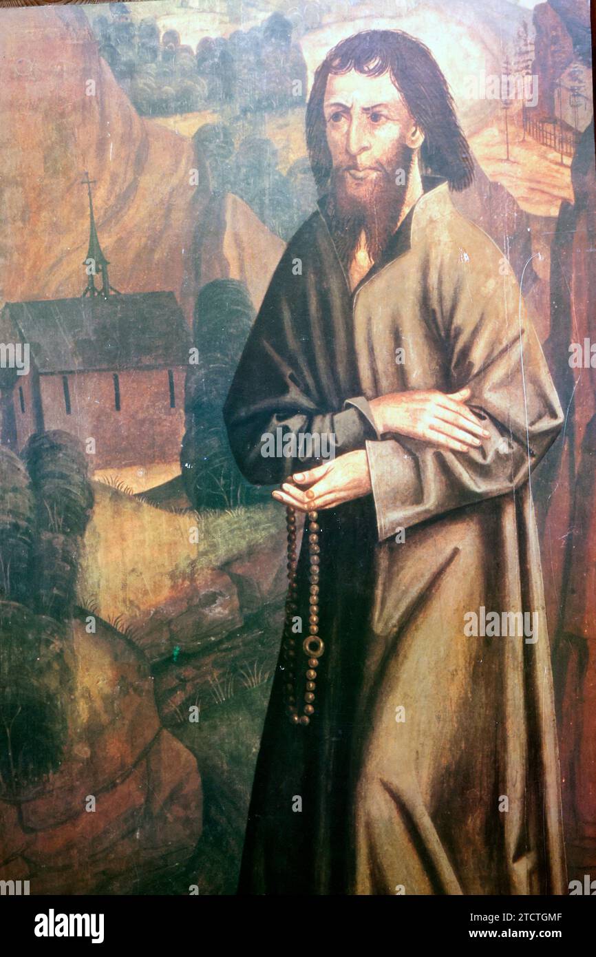 Église du Sacré-cœur. Nicolas de Flüe (1417 – 1487) était un ermite et ascète suisse qui est le saint patron de la Suisse. Sion. Suisse. Banque D'Images