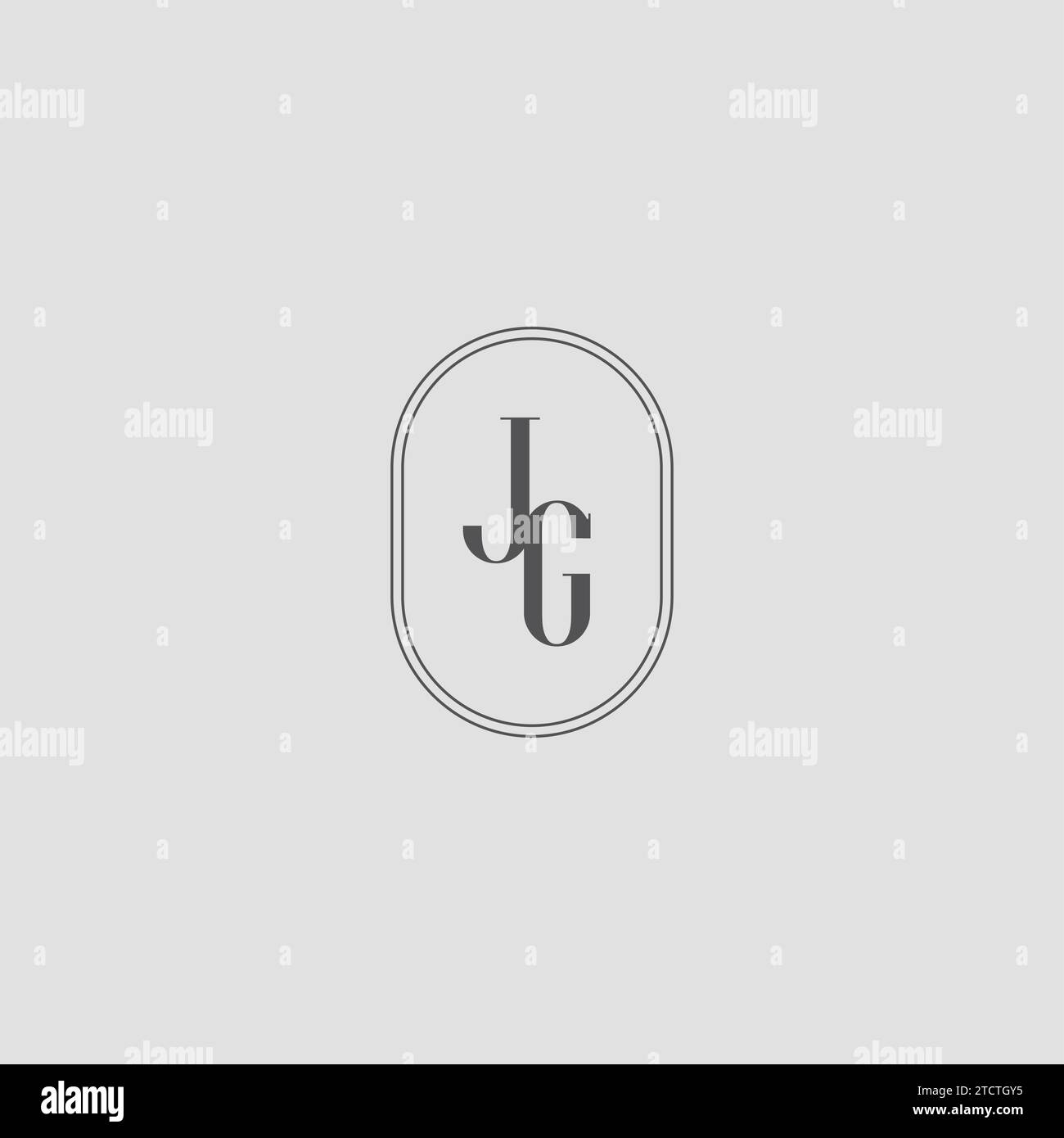 Graphique vectoriel de conception de logo de monogramme de mariage initial JG Illustration de Vecteur