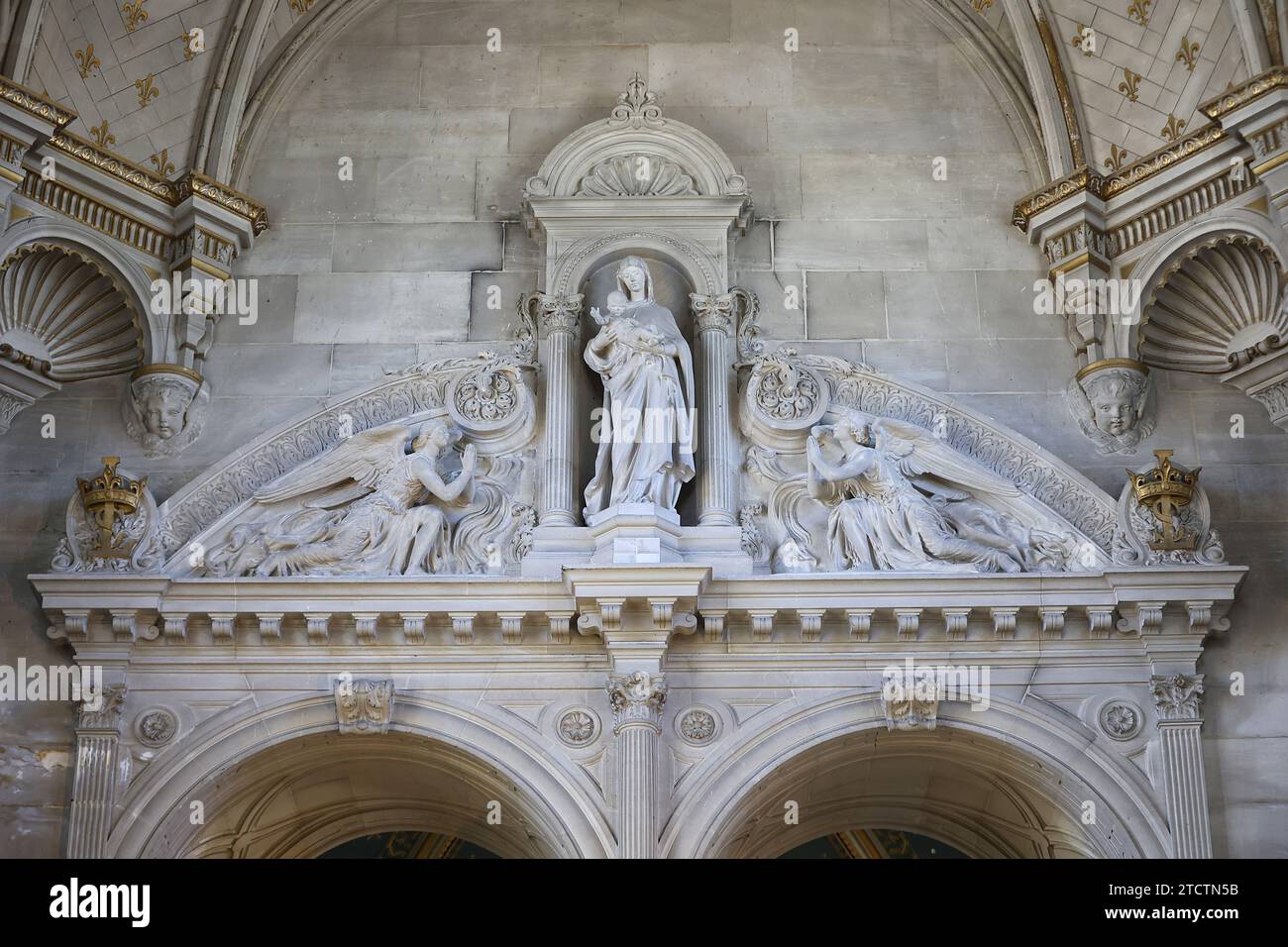 Château de Chantilly, musée Conde, Chantilly, Oise, France Chapelle des coeurs des Conde. Banque D'Images