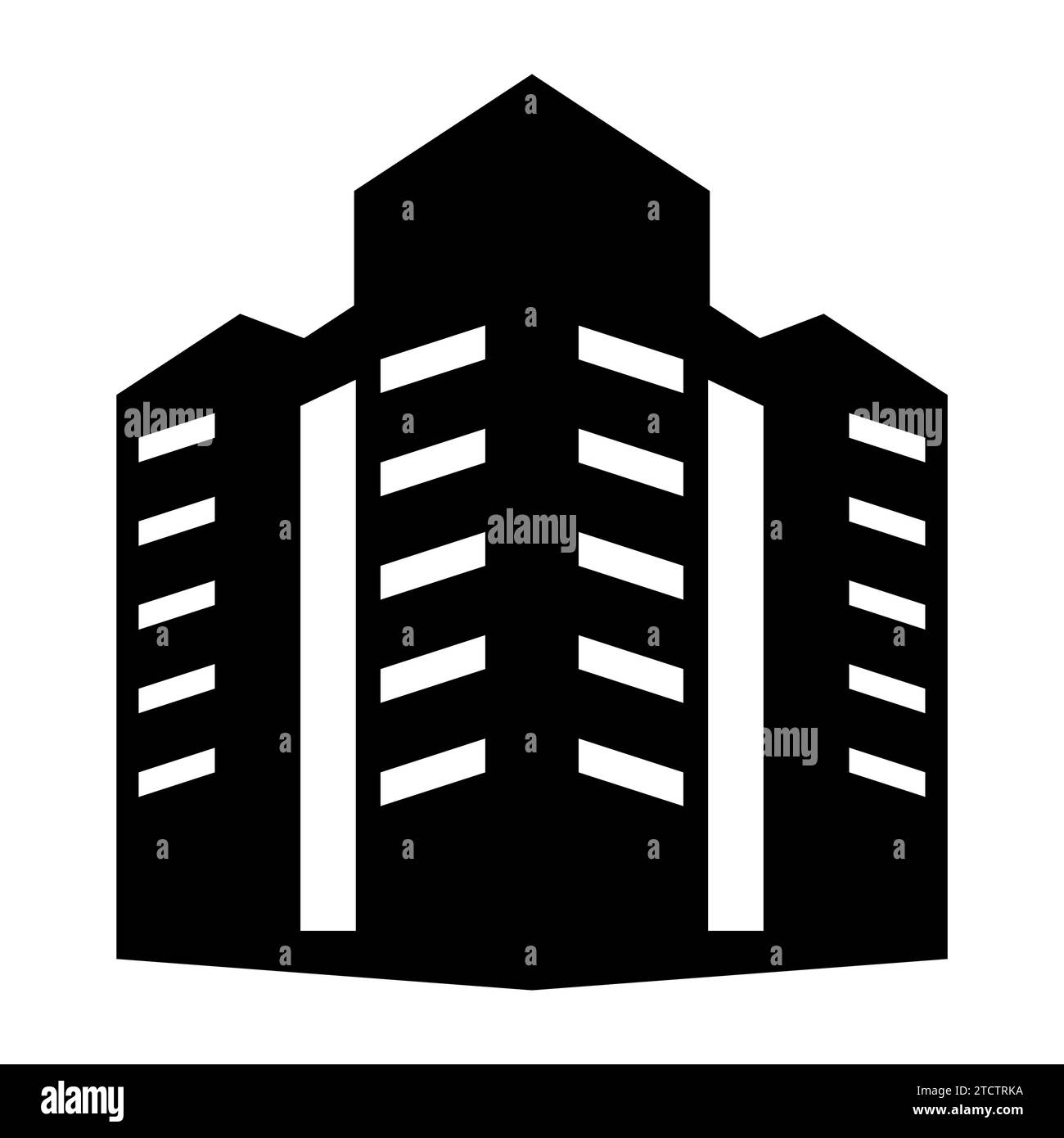 Icône noire de bâtiment de bureau sur fond blanc Illustration de Vecteur