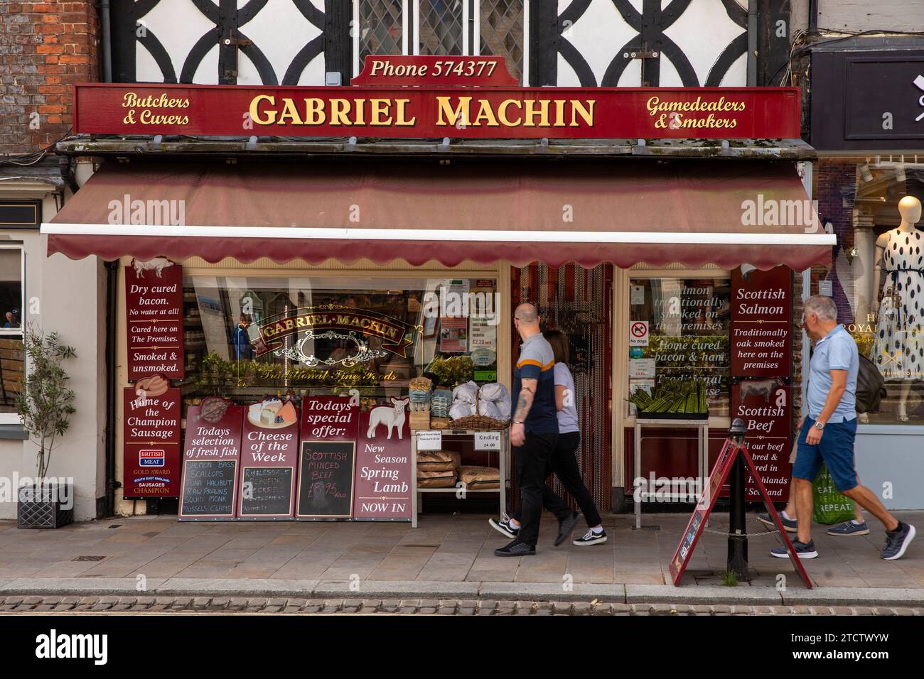 Royaume-Uni, Angleterre, Oxfordshire, Henley on Thames, Market place, la boucherie de la famille Gabriel Machin Banque D'Images